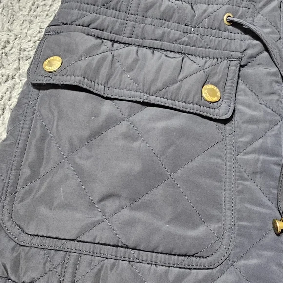 Adrienne Vittadini Navy Blue Quilted Puffed Fur Lined Vest Size Medium - Picture 10 of 16